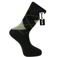 Argyle Socks by Pierre Calvini- Grey with Yellow Dots